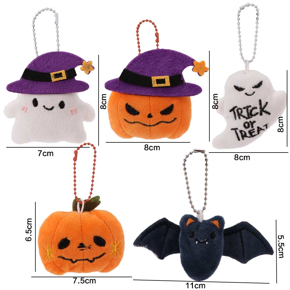 Pumpkin Head Halloween Plush Keychain Funny Bag Charm Cartoon Plush Pendant Halloween Party