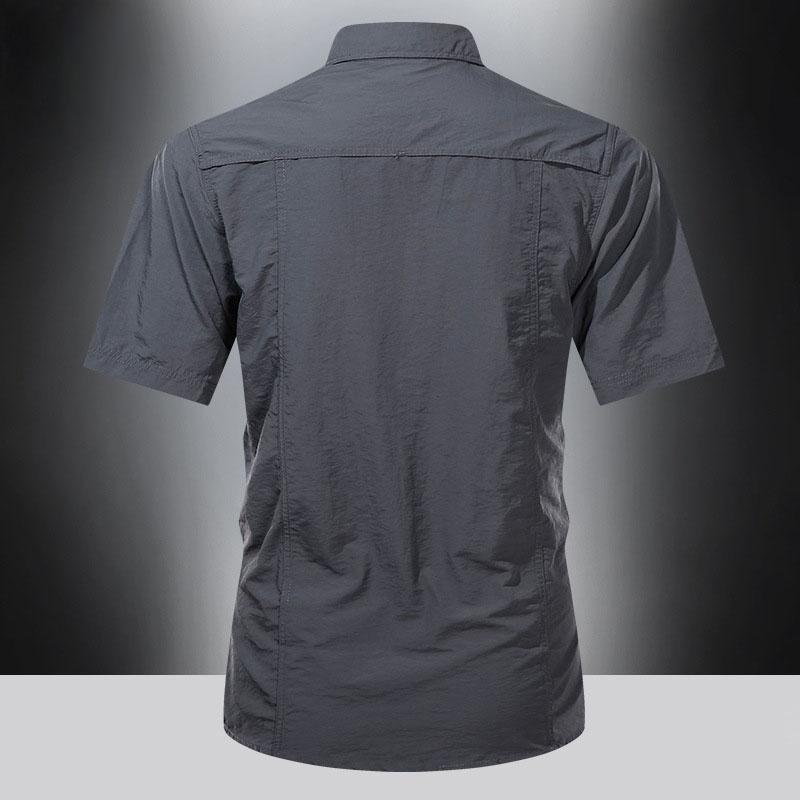 Летняя быстросохнущая рубашка с короткими рукавами, мужская уличная свободная быстросохнущая футболка, повседневная тонкая рубашка для альпинизма и рыбалки