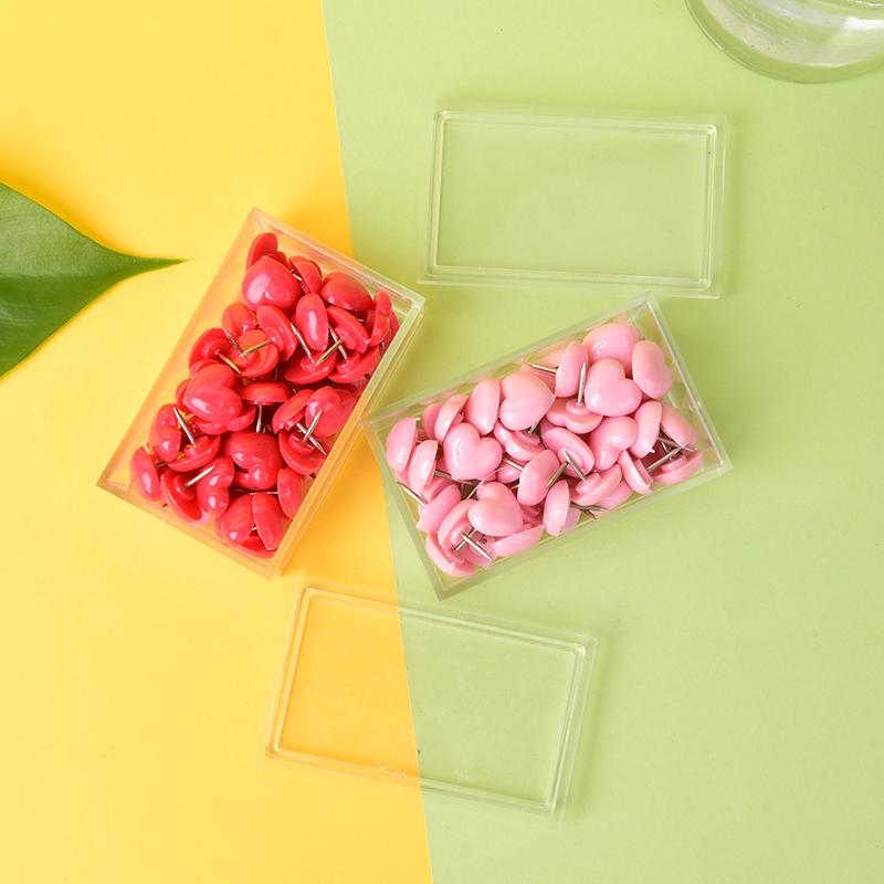 50 шт. Милые премиальные кнопки-гвоздики в форме сердца для дома