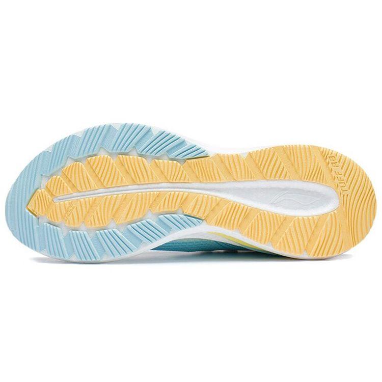 Li-Ning Lightweight High Resilience Fabric Shock Absorption Non-Slip Wear-Resistant Low-Top Running Shoes Women Sneaker White Blue ARHS038-1