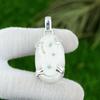 Распродажа к Женскому дню Белый Солнечный Кварц Драгоценный Камень Серебро 925 Пробы День Рождения Ручная Работа Кулон