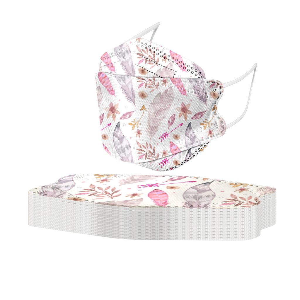 20 шт., унисекс, для взрослых, с принтом перьев, уличная маска, защитная одноразовая маска для лица