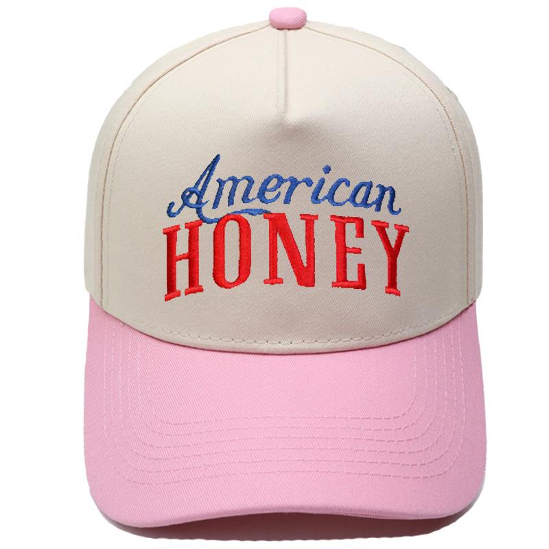 Американская шляпа-кепка водителя грузовика HONEY, вышивка, сочетание цветов, бейсболка, повседневная ретро-шляпа для мужчин и женщин