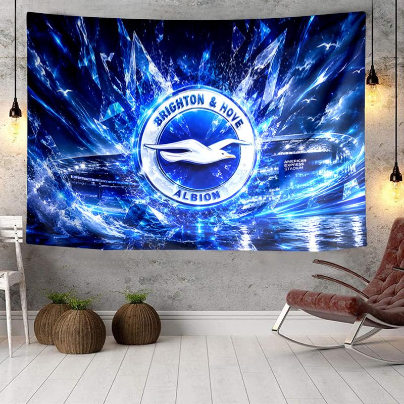 Brighton & Hove football club Tapestry, Unique Design Tapestry, Wall Decor for Bedroom,Livingroom, Playroom,Heartwarming Fan Holiday Gifts