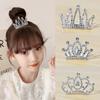 Повязка на голову в виде короны, детский головной убор принцессы, заколка в виде короны со стразами, детская повязка на голову на день рождения для девочек, маленькая вставная расческа, аксессуары для волос