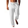 Men's Cotton Linen Trousers Summer Trousers Beach Trousers Drawstring Stretch Straight Trousers Comfortable Breathable Casual Daily Casual Trousers