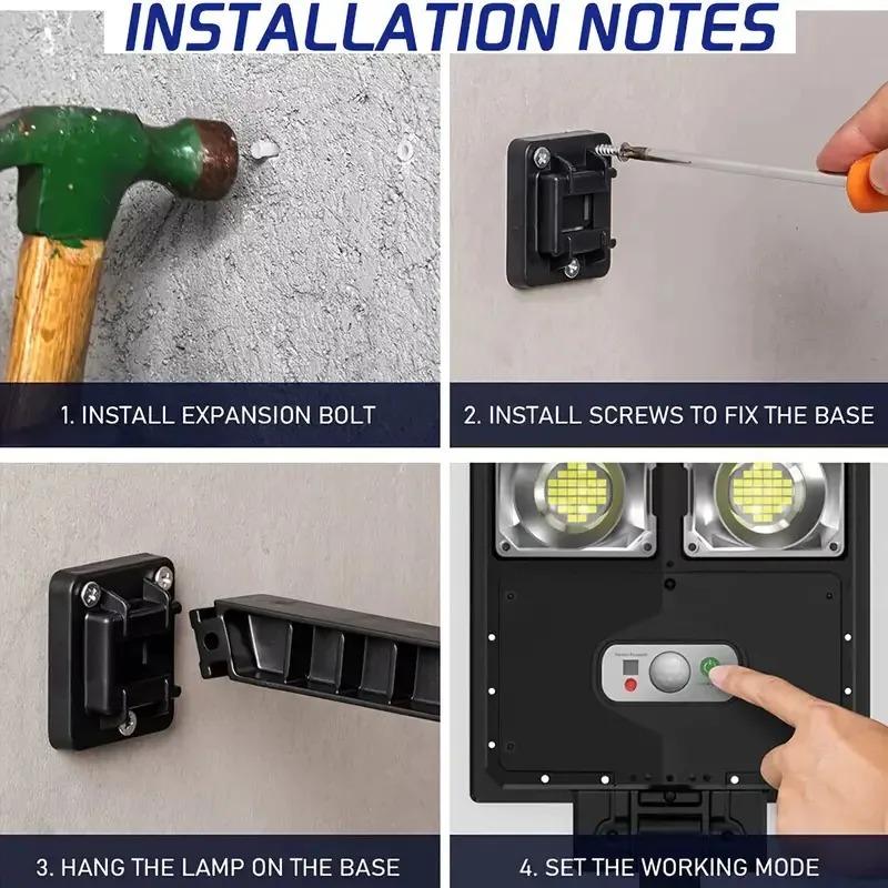 Newest 10000LM Solar Street Lights with Remote Control Motion Sensor Solar Outdoor LED Lamp IP65 Waterproof for Garden Garage