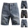 Men's Summer Solid Color Textured Casual Denim Shorts Men's Fashion Shorts