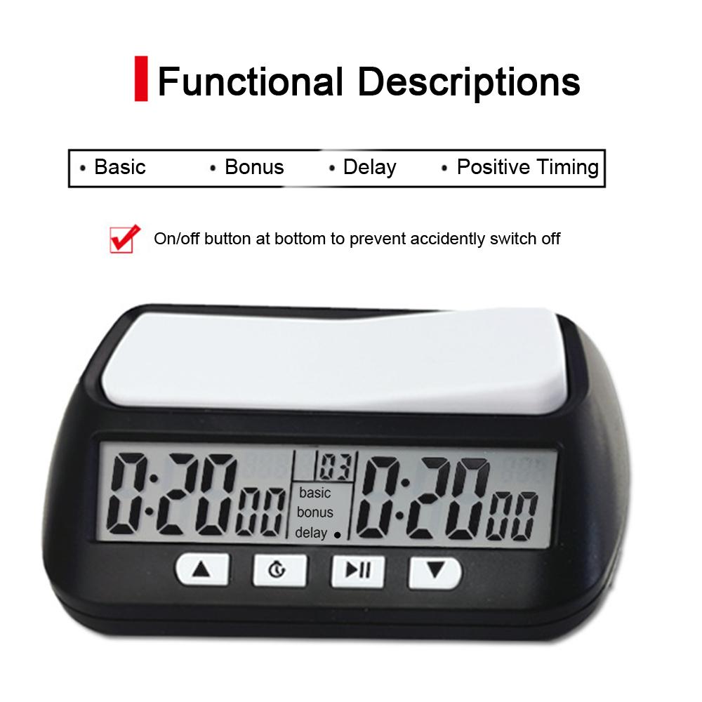 3-in-1 Multifunction Portable Chess Clock Digital Chess Timer for Board Games Professional Calculagraph Time-meter with Alarm 2