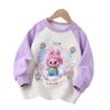Осенний свитшот для девочек с мультяшным принтом из пайеток - Повседневный, с круглым вырезом для детей