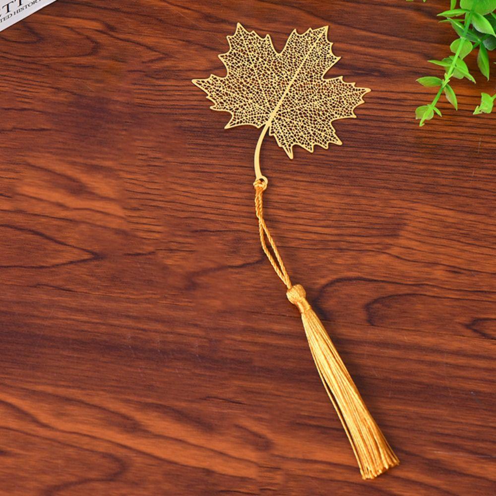 Tassels Metal Bookmark Lotus Flower Book Clip Classical Hollowed Out Bookmark Gift