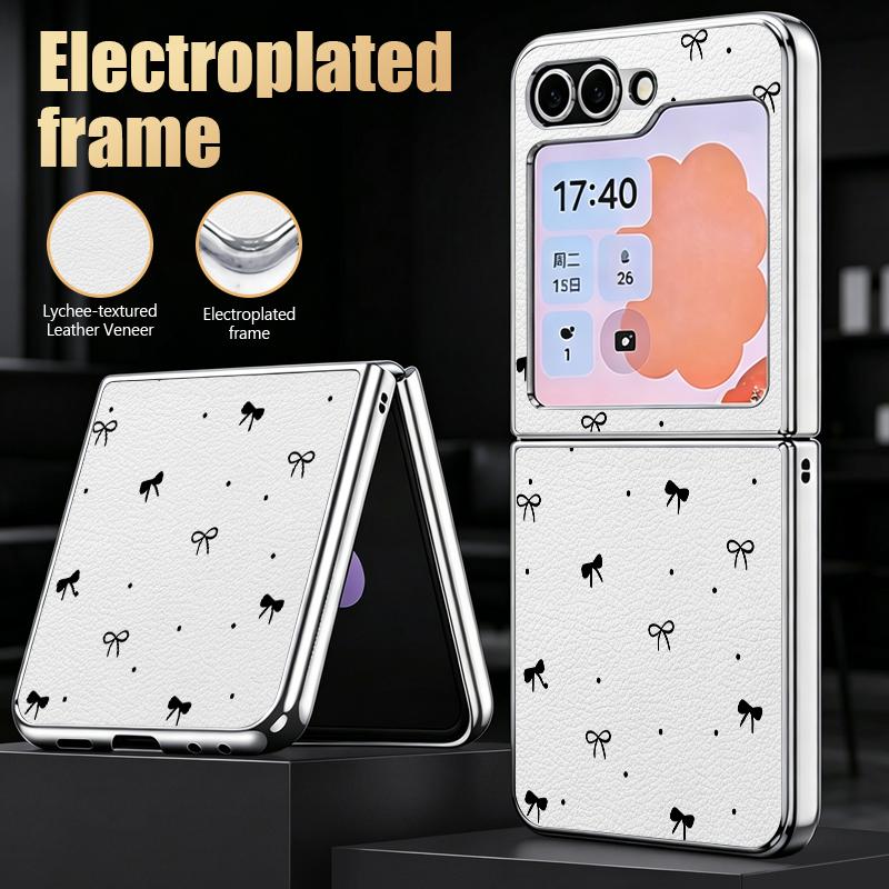 Чехол с принтом разноцветных бантиков для Samsung Galaxy Z Flip 8 7 6 5 Z Flip8 Flip7 Flip6 Гибридный 3-в-1 Покрытие Кожаная накладка Чехол для складного телефона