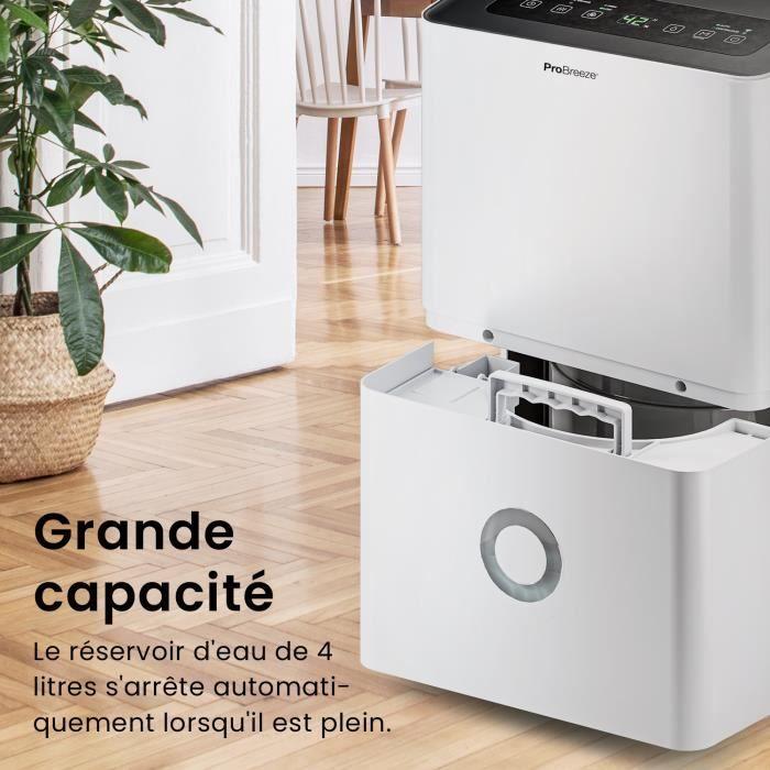 Pro breeze déshumidificateur compresseur connecté 30l/jour avec application smartphone, drainage continu et minuterie 24h