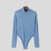 INCERUN Men Mockneck Long Sleeve Fitted Jumpsuits Solid Romper Bodysuits