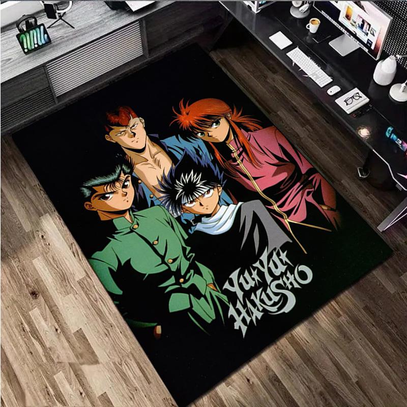 Yu Yu Hakusho  Carpet Office Decorative Carpet For Living Room Bedroom Door Mat Floor Rug Computer Chair Area Rug