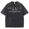 Brooklyn Nyu-York Sloganli Yozgi Vintage Yuvilgan O'ziga Xoslik Paxtali Futbolka Normcore Dumaloq Bo'yin Qisqa Yengli