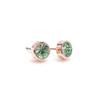 E533 Peridot 6mm Crystal Rose Gold Earrings