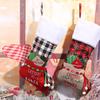 Christmas Decoration Embroidery Plaid Christmas Socks Candy Bag Christmas Pendant Gift Bag Christmas Tree Pendant