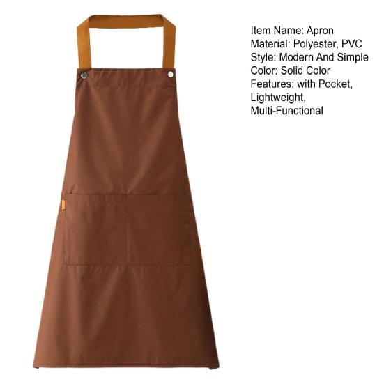 Однотонный кухонный фартук с двойными карманами, водонепроницаемый, маслостойкий, регулируемый, дышащий, мужской, женский, шеф-повар, для готовки, выпечки, фартук-нагрудник