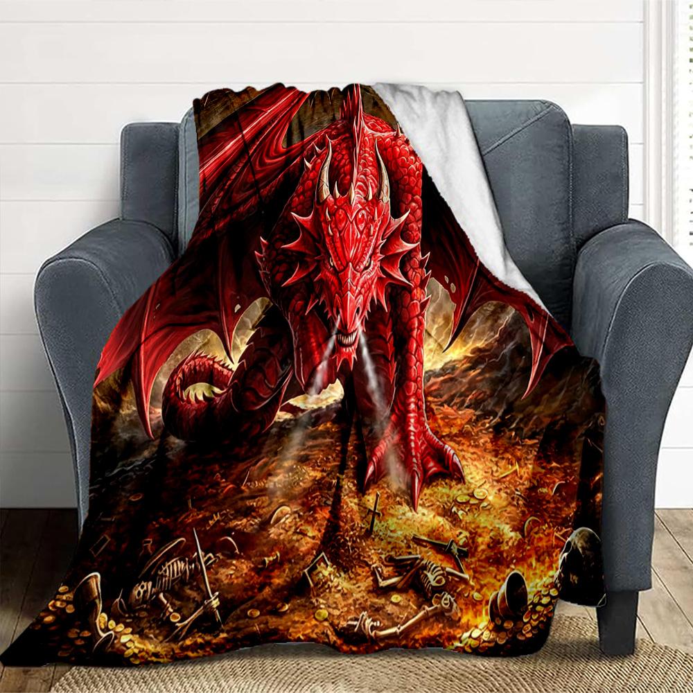 Dragon Flannel Blanket Throw Blanket Soft Warm Sofa Bed Camping Home Decor Unique Christmas Gift Cs92279