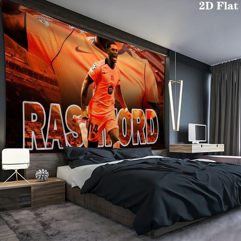Marcus Rashford Wall tapestry, aesthetic printed fabric blanket, suitable for bedroom, living room, and home decor.