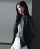Mind Bridge Women [W] Black Leather Blouson Oversized Jumper