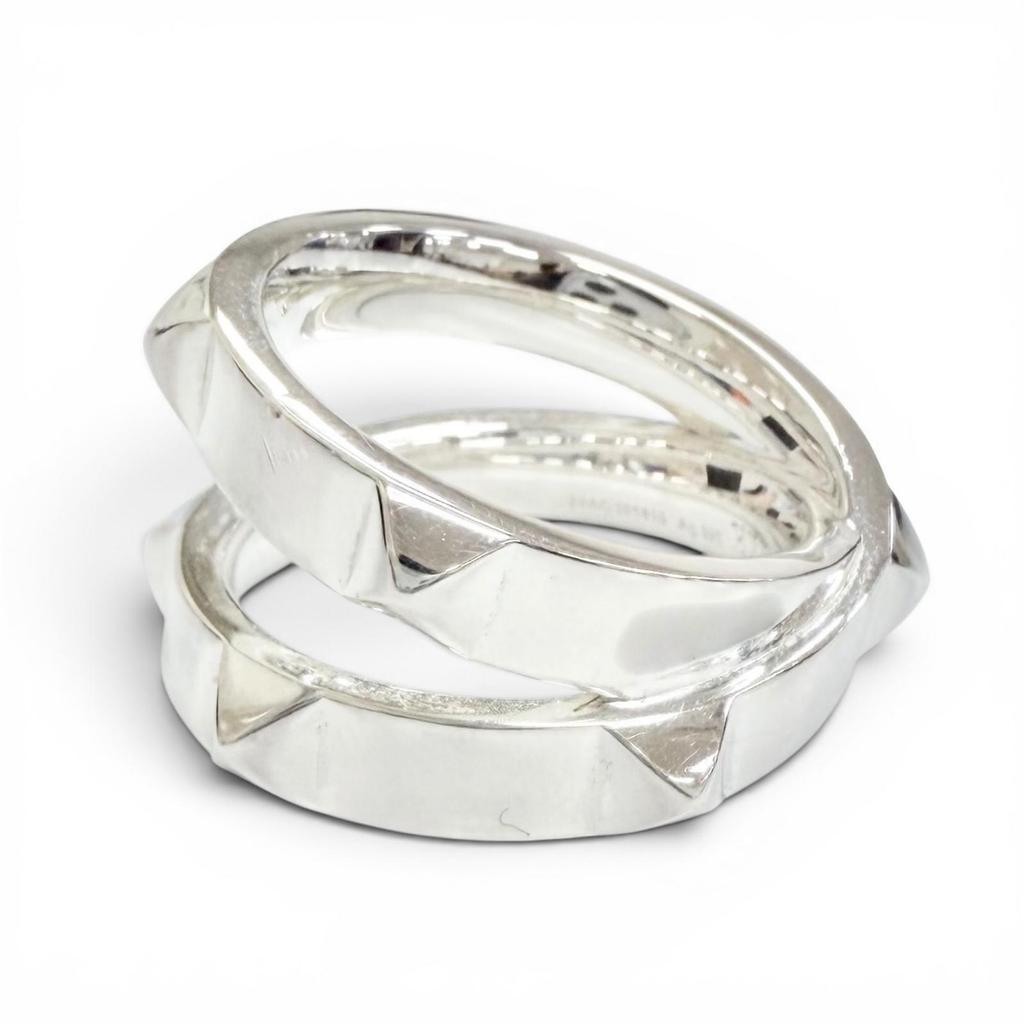 Great HERMES Ring ring Hermès Clou de H Double Ring Silver AG925 Women 54 Used