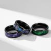 Black Stainless Steel Ring for Men's Titanium Steel with Purple Piece Hip Hop Jewellery Green Couple's Ring Hip Hop Finger Ring for Boys and Girls