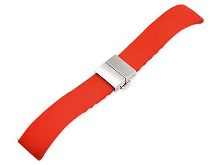 King Watch Parts Compatible with Tag Heuer Rubber Belt Pattern 4 Third Party Product 5 Colors 20 22 Mm [Import Original] (22mm, Red)