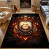 "Luxury Emblem Design with Fire Theme" Patterned carpet, non slip mat suitable for living room and bedroom sofas