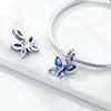 925 Silver Gem Butterfly Dragonfly Flowers Charms Pendant Fit Pandach 925 Bracelets DIY Little Fresh Jewelry