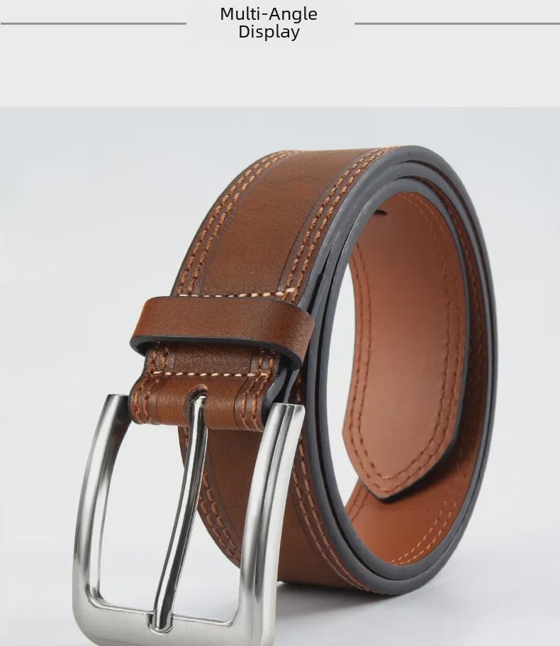 Мужской повседневный деловой ремень с пряжкой - универсальный для джинсов