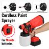 800 мл беспроводной электрический пистолет-распылитель высокой мощности домашний распылитель краски с 3 насадками для контроля расхода Аэрограф для Makita 18 В светодиодный аккумулятор