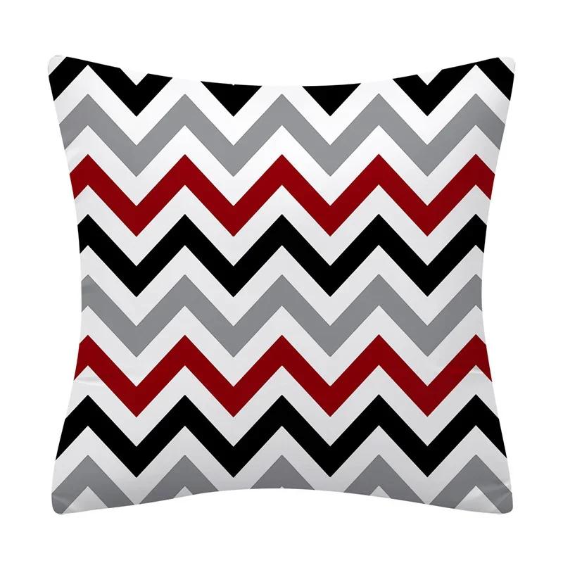 Red Black Pillow Cover Polyester Printed Abstract Cushion Case Sofa Home Decor xcm Bedroom Living Room Throw Pillowcase Gift