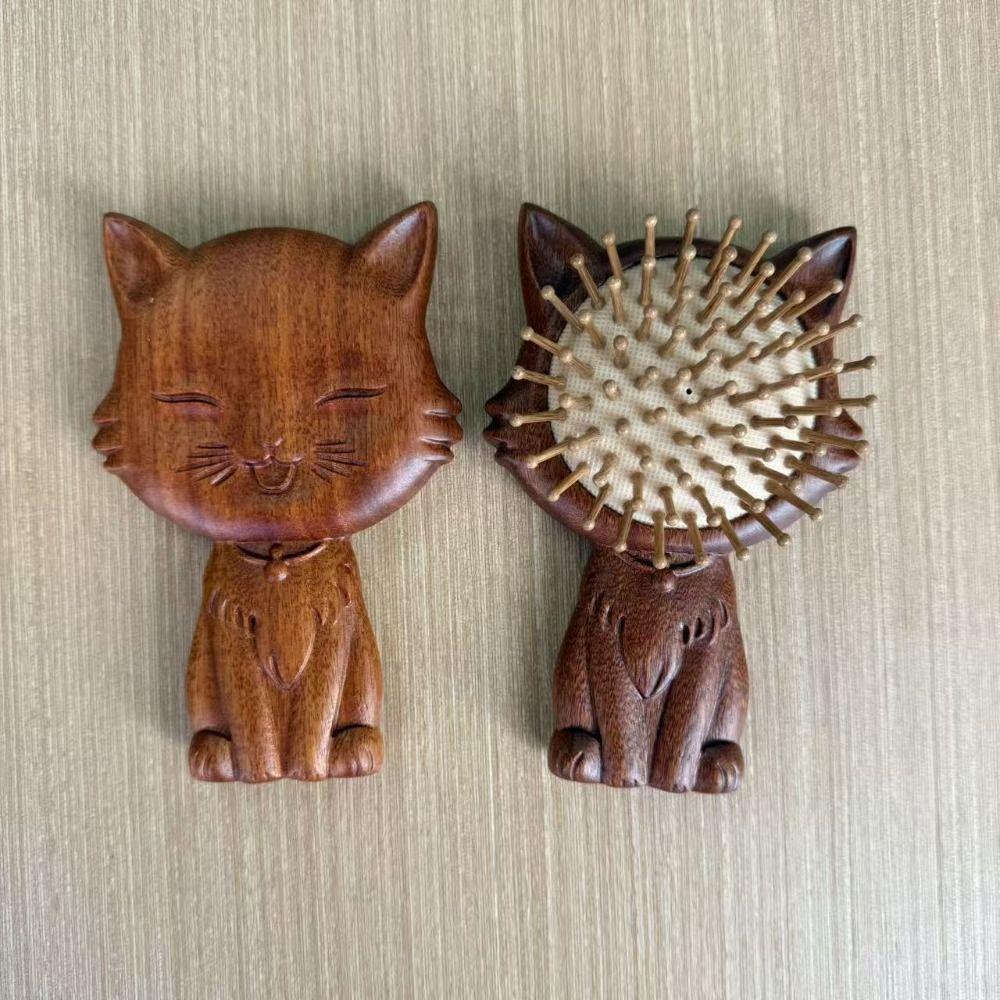 Scalp Meridians Relaxation Sandalwood Comb Round Teeth Hair Comb Air Cushion Comb  for Women