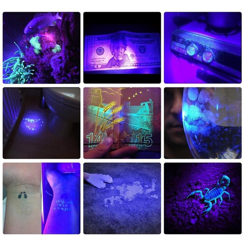 30W Mini UV Flashlight 365nm Ultraviolet Blacklight USB Rechargeable Purple Linternas Carpet Pet Urine Detector Catch Scorpions