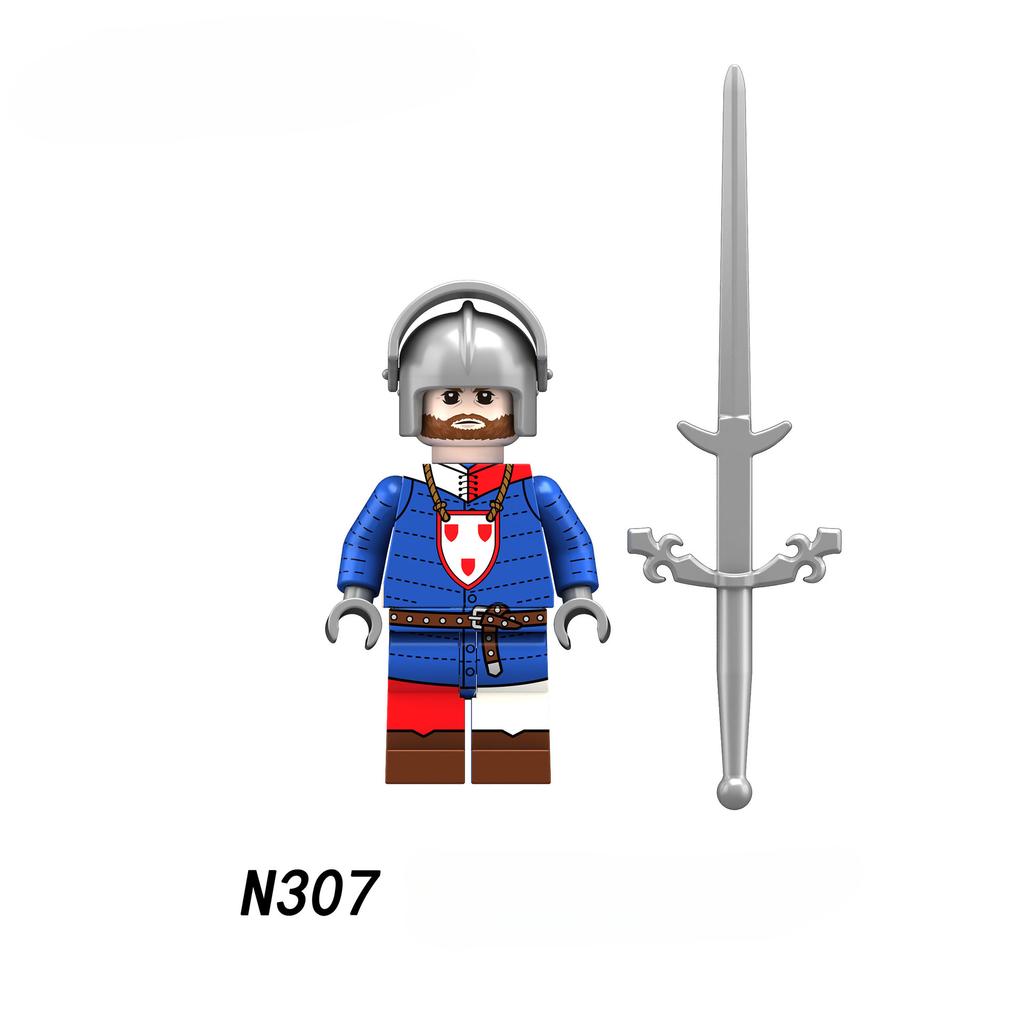 Средневековые войны роз, английские солдаты, строительные блоки, фигурки, мини-игрушка для детей N301 N302 N303 N304