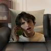 Actor FFinn WWolfhard Cushion Cover Natural Linen Organic Fabric DoubleSided Printing Sofa Home Decor Gift Pillow Case