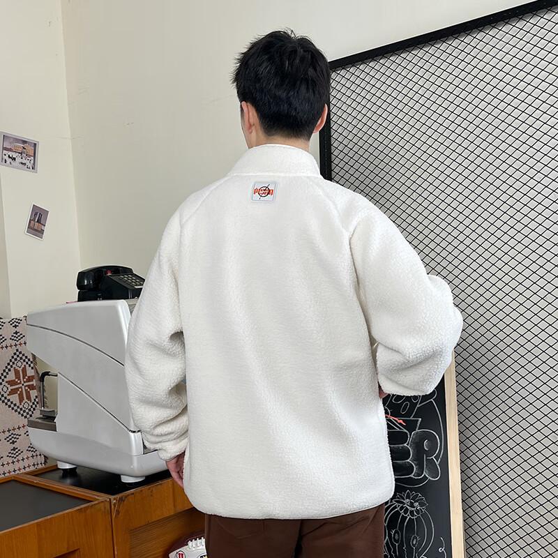 Puma Поло воротник теплая молния повседневная флисовая куртка мужская куртка бежевый 624528-65