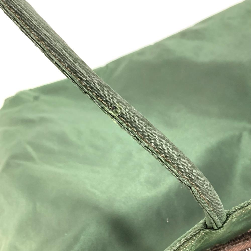 PRADA triangle logo plate Bag Tote Bag Shoulder Bag Nylon khaki