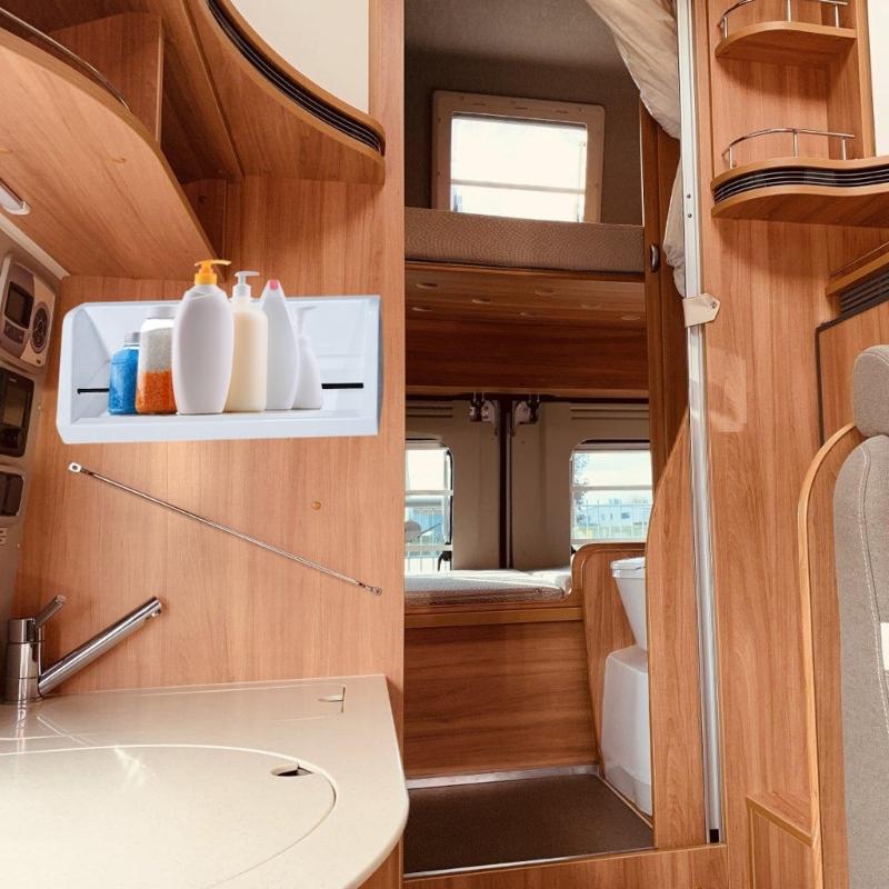 Ванная Кухня Туристический прицеп Экономия места Полка для душа Органайзер для хранения мыла, шампуня, Устойчивый к ржавчине Легко приклеивается