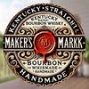 Round Metal Sign Bar Pub Man Cave Vintage Whiskey Decor