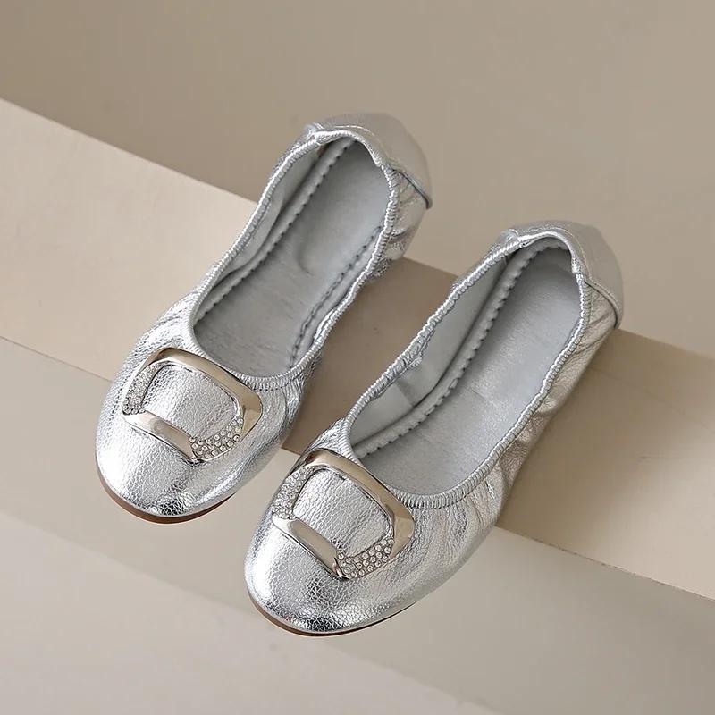 Элегантная удобная женская обувь без шнуровки 2024, новые кожаные женские туфли на плоской подошве с круглым носком, женские летние женские лоферы ручной работы на плоской подошве