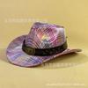Bullhead Rivet Belt Decorative Cowboy Hat European and American Colorful Sequins Striped Party Bar Performance Hat
