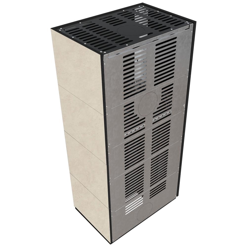 Modular fireplace KRATKI FLOKI BOX left 8 kW Ø 160 quartz sinter FOKOS SALE