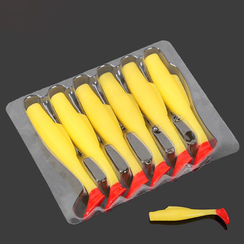 6Pcs Tpr Soft Lure 8 Cm Rubber Fishing Lure Shad Swim Baits Silicone Bait