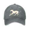 Elegant Sighthound Motion Line Art  New Vintage Washed Cotton Baseball Cap Sun Hats