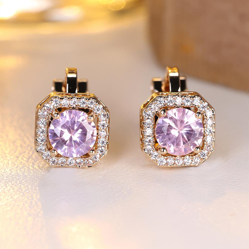 1 пара круглых циркониевых клипс для ушей для женщин и девочек, модные золотые квадратные непроколотые клипсы для ушей