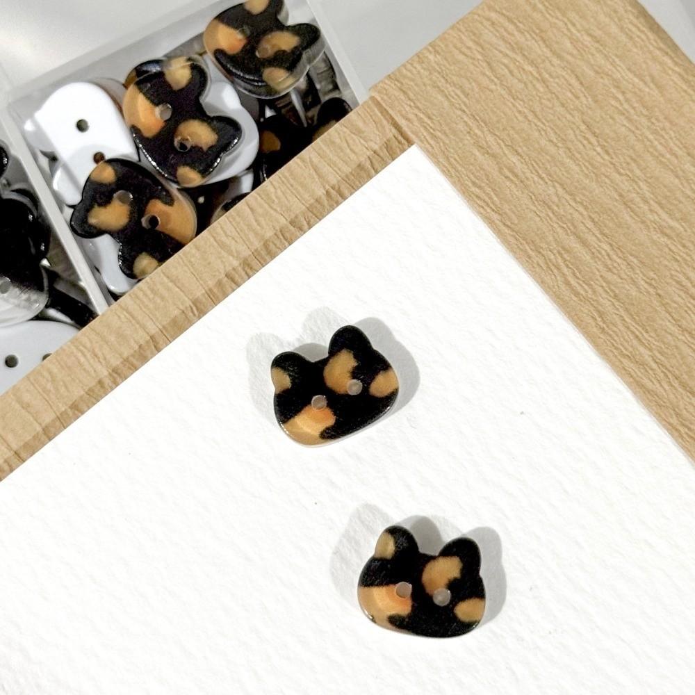 30pcs 12mm Kitty Buttons Creative Ginger Cat Buttons Tuxedo Cat Calico Cat Buttons Cardigan Sweater
