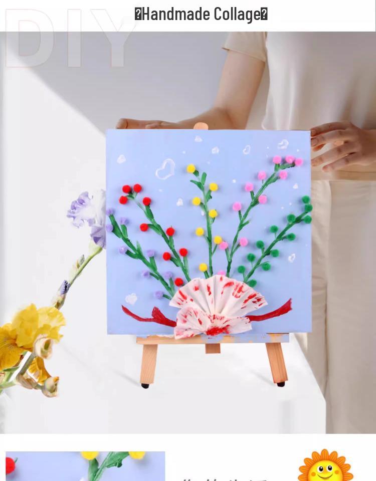 Carbonized Pine Oil Painting Frame Board - Acrylic Powder, No Frame Needed, Retro DIY Solid Wood.